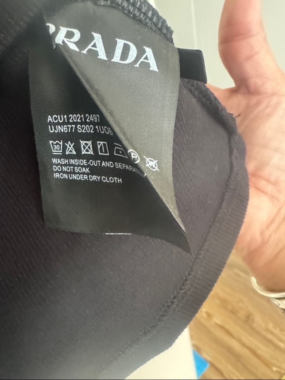 Prada Black Ribbed Logo Tank ( small) not large - Picture 4 of 6